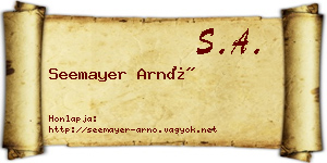 Seemayer Arnó névjegykártya